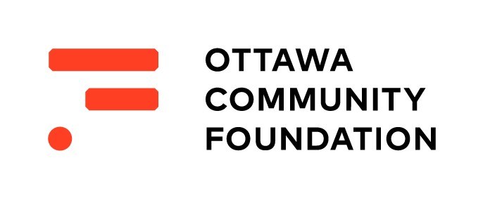 Ottawa Community Foundation logo of red lines and dots with the company name in black.