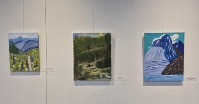 3 paintings of landscapes hung on the walls of Richcraft complex.