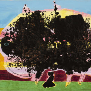 Analisa Kiskis, Mark the Bulls, 20” x 30”, acrylic and asphalt on canvas.