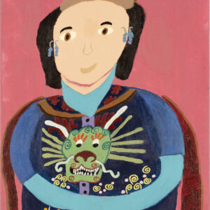 Christine Hammond, Untitled (figure with dragon), 14” x 18”, acrylic on canvas