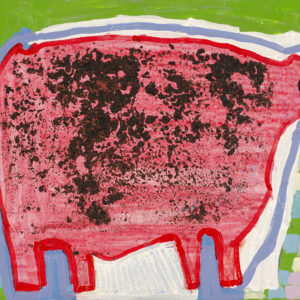 Megan Donovan, Bull Werewolf in Forest Dark, 20” x 30”, acrylic and asphalt on canvas