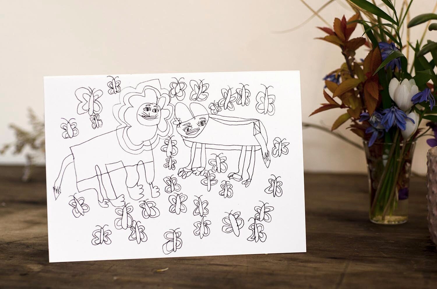 Lion greeting card by Ashley Hiscott