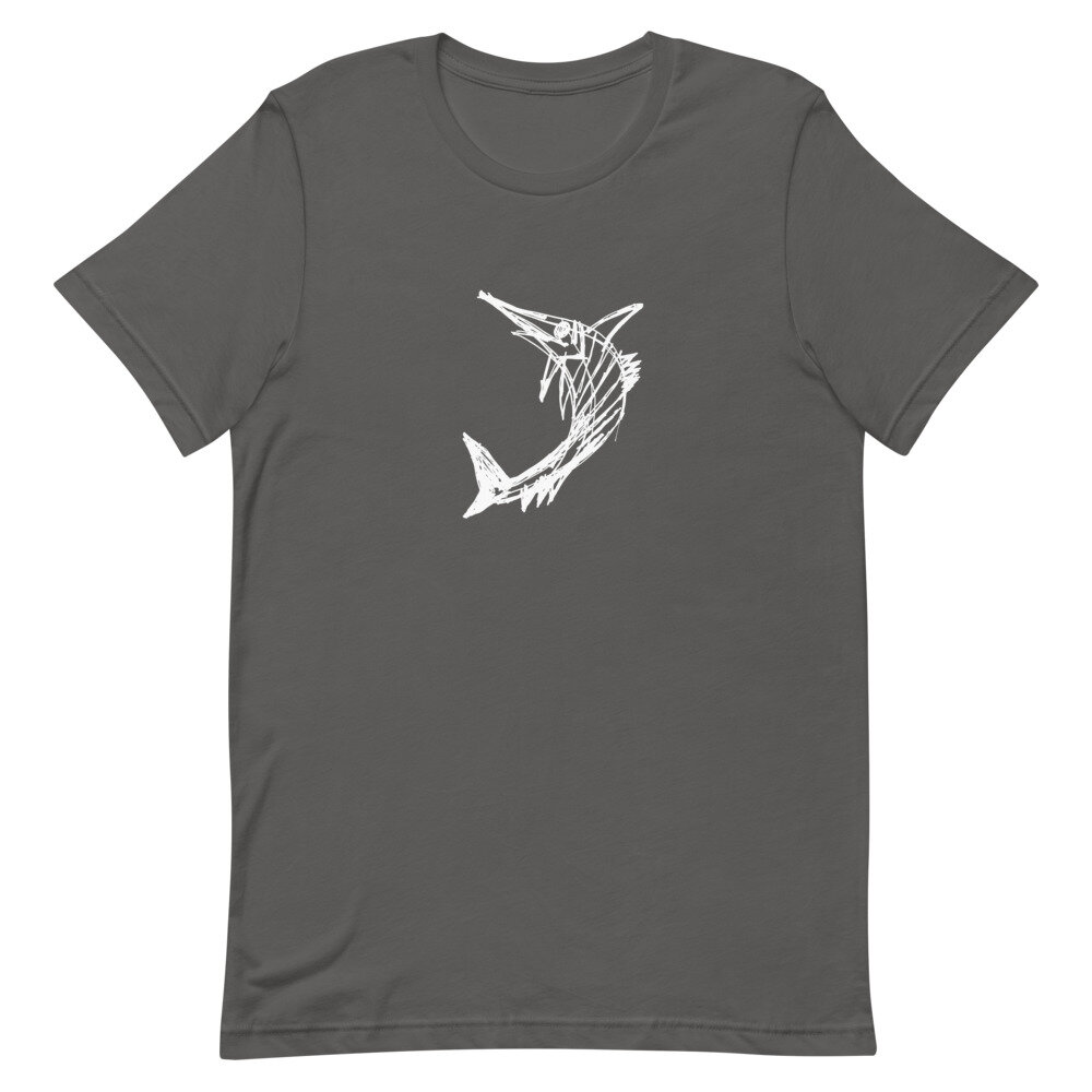 Short-Sleeve Unisex T-Shirt with Leaping Swordfish by Henry Hong