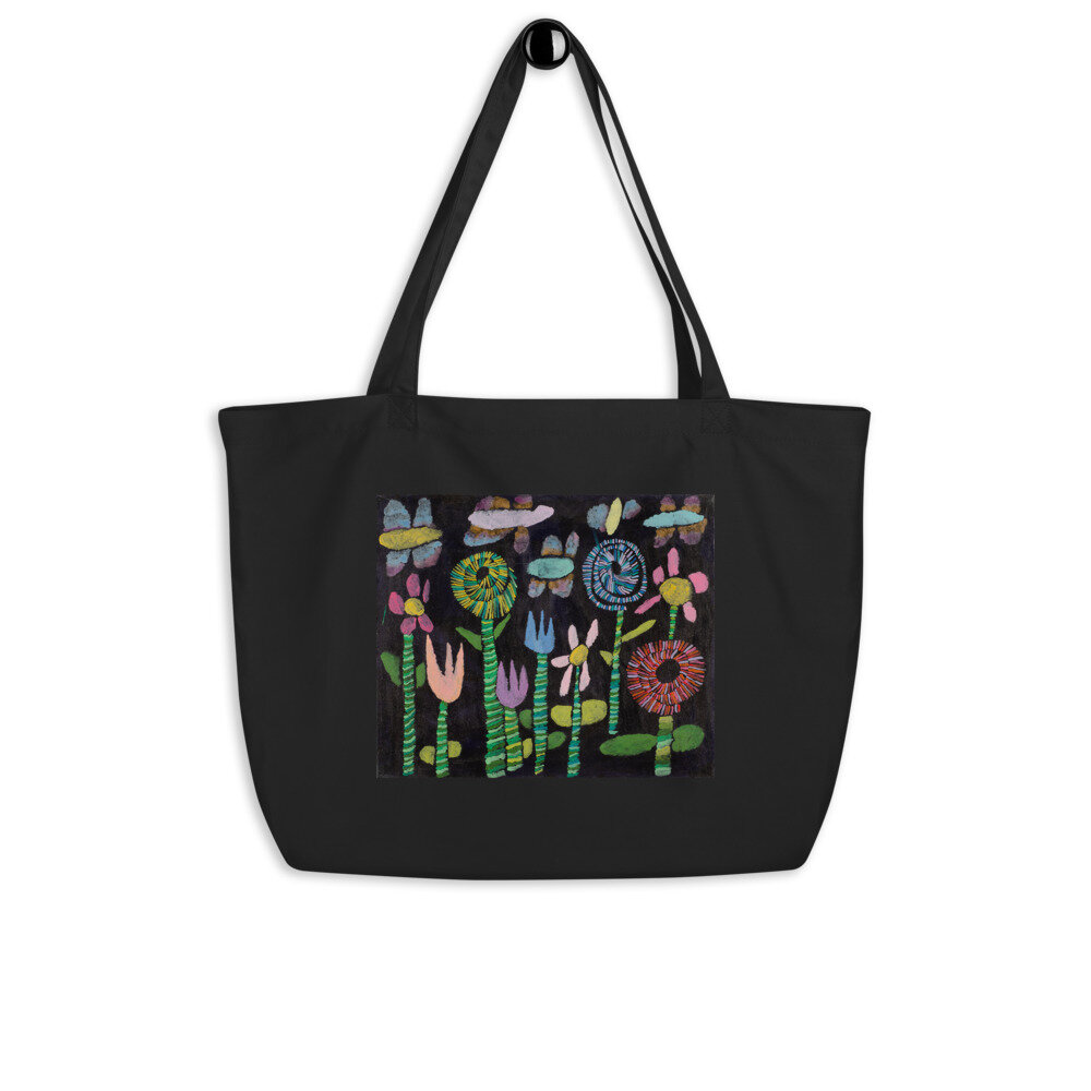 Large Eco Tote bag 'The Butterfly Bounce' artwork by Debbie Ratcliffe