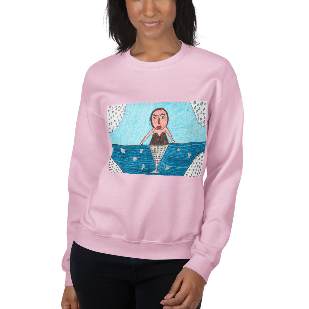 'Frida Kahlo the Mermaid' Unisex Sweatshirt by Analisa Kiskis