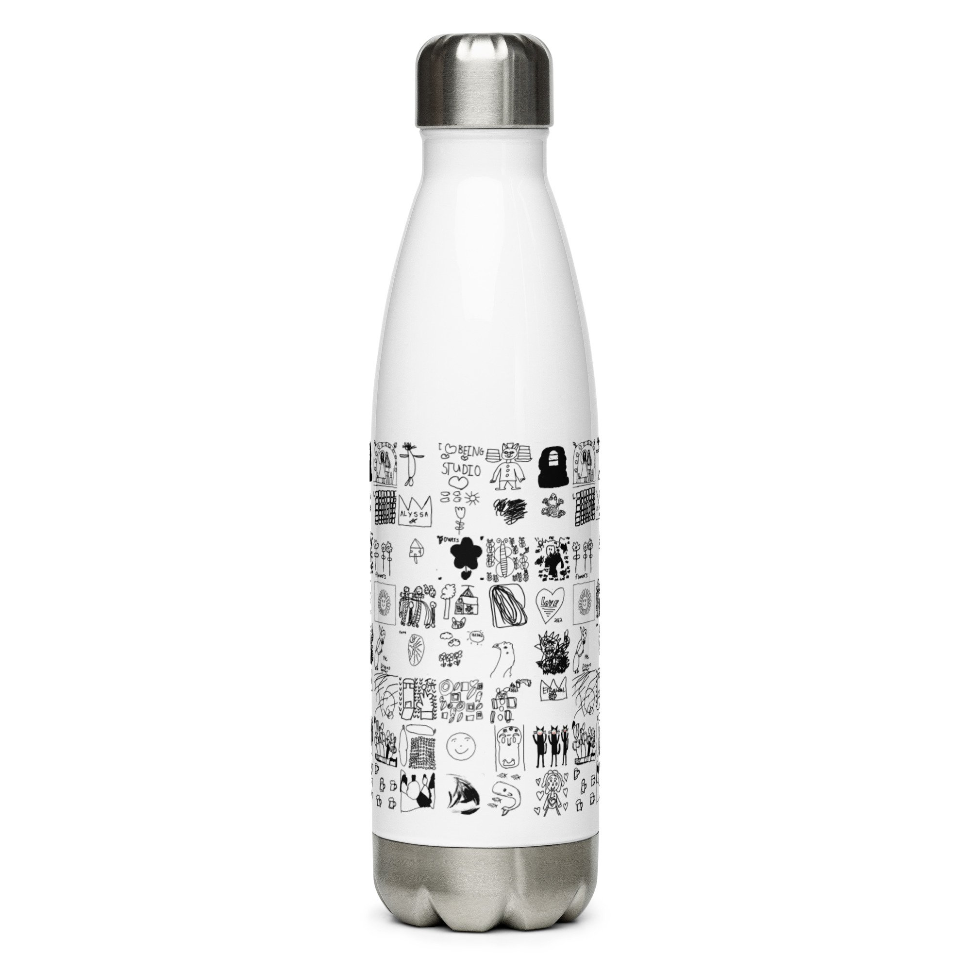 BEING's 20th Anniversary Water Bottle (White with black print)