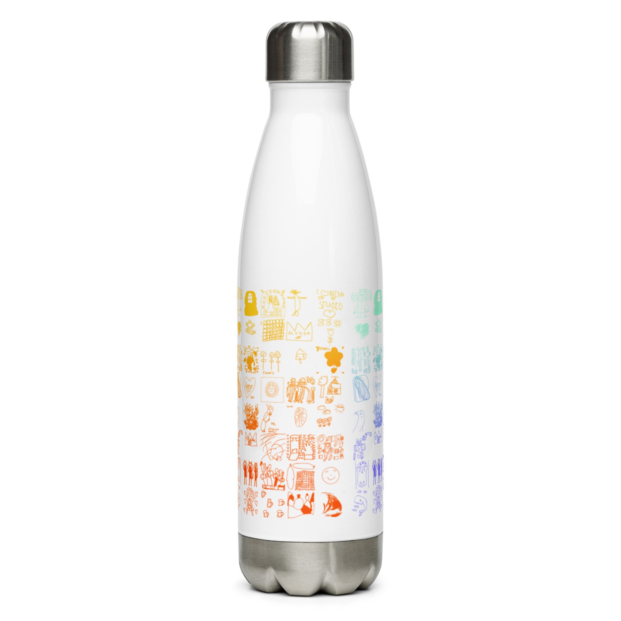 BEING's 20th Anniversary Water Bottle (White with rainbow print)