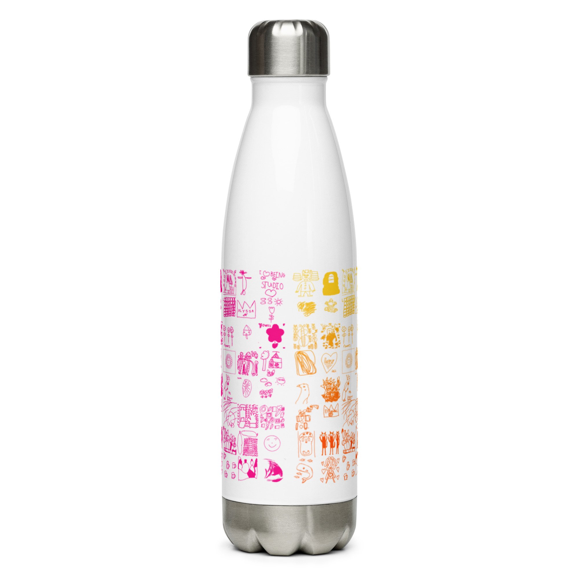 BEING's 20th Anniversary Water Bottle (White with rainbow print)