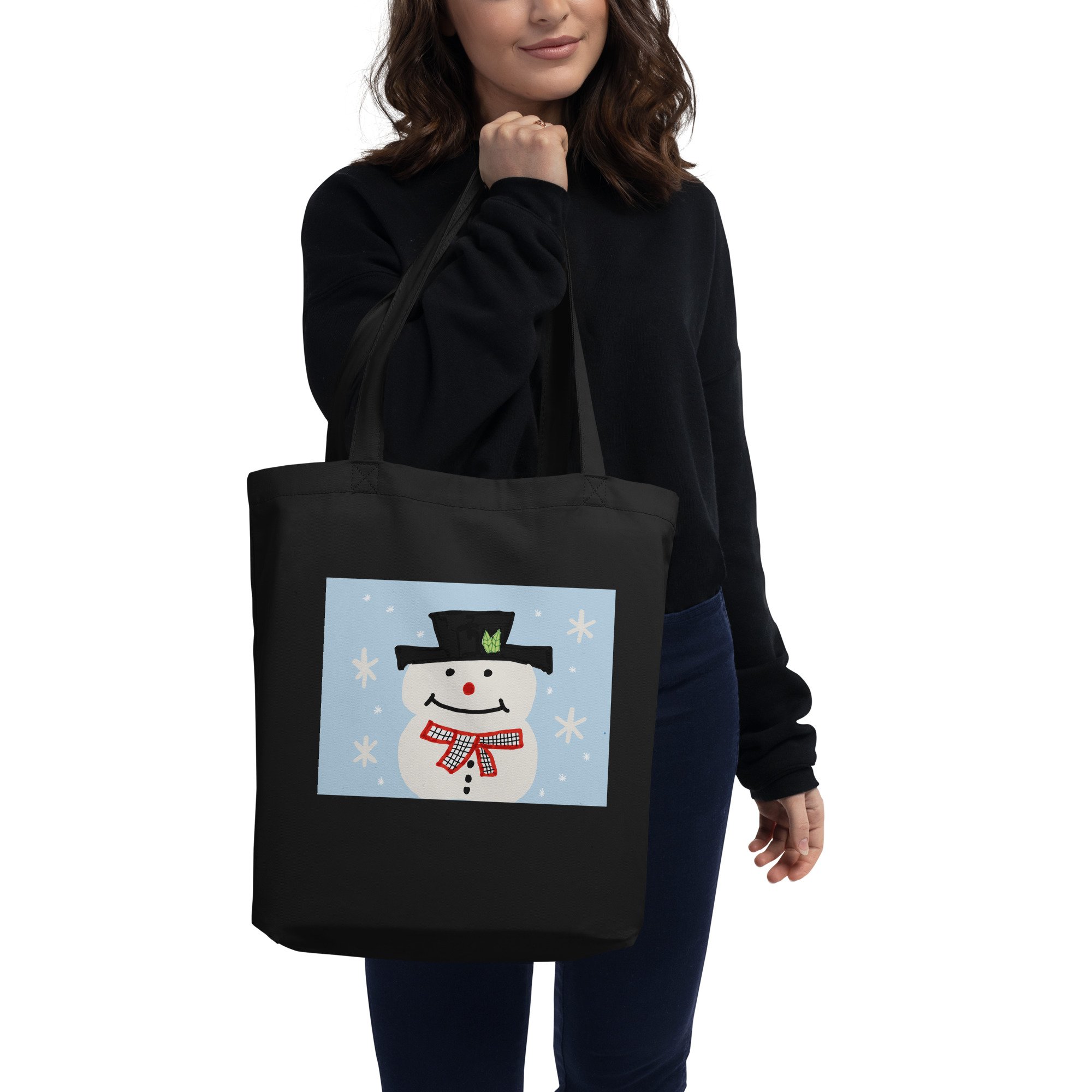Snowman In The Winter Time by Ada Chan, 2022 Tote Bag